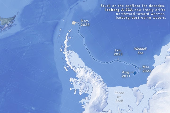 A23a: maior iceberg do mundo é um perigo para a humanidade?