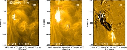 registros de explosões solares