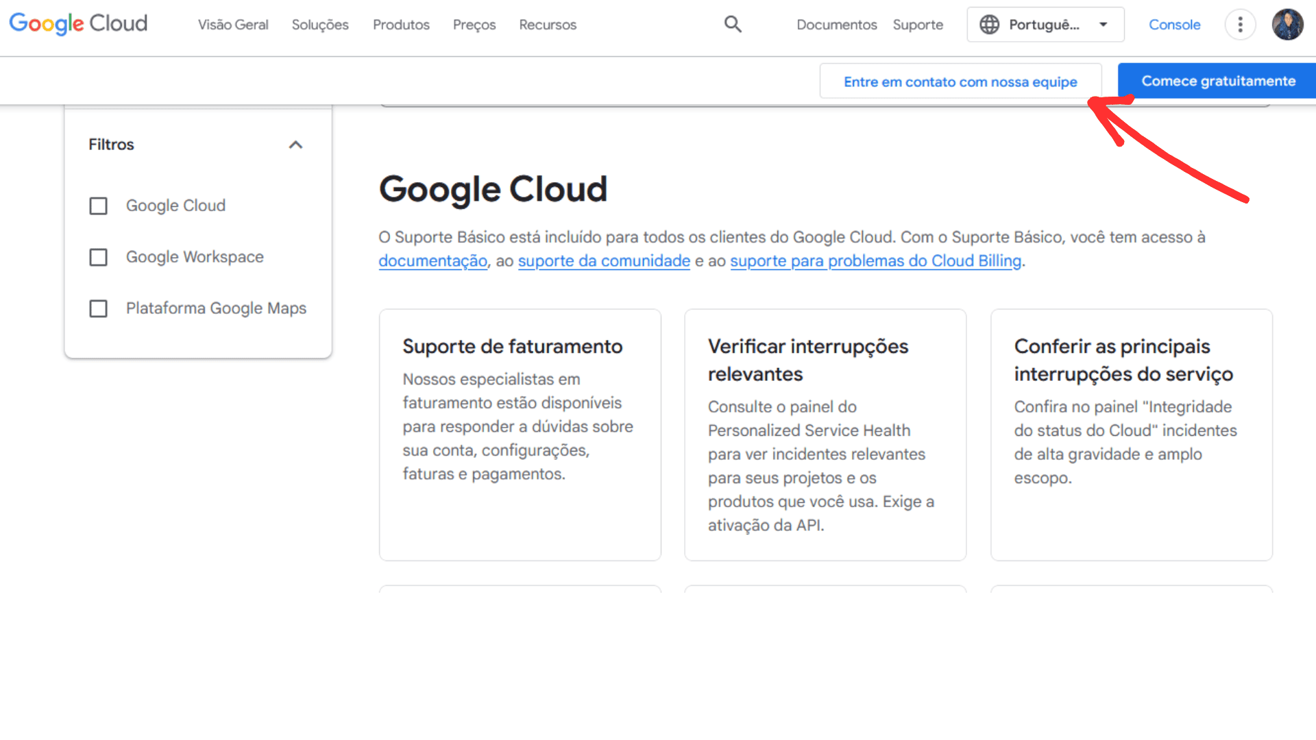 Como entrar em contato com o Google Storage passo 4