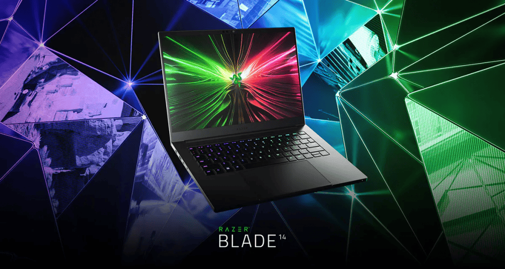 imagem mostra uma ilustração do notebook razer blade 14