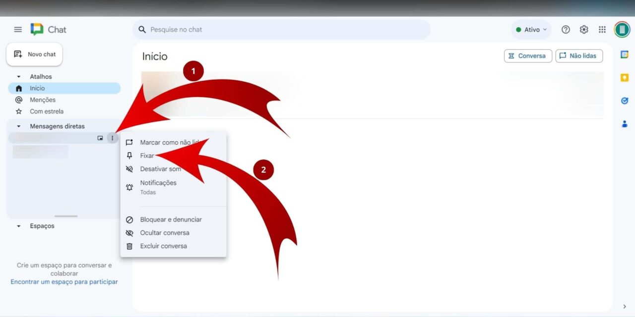 Google Chat: como fixar conversa ou espaço no bate-papo