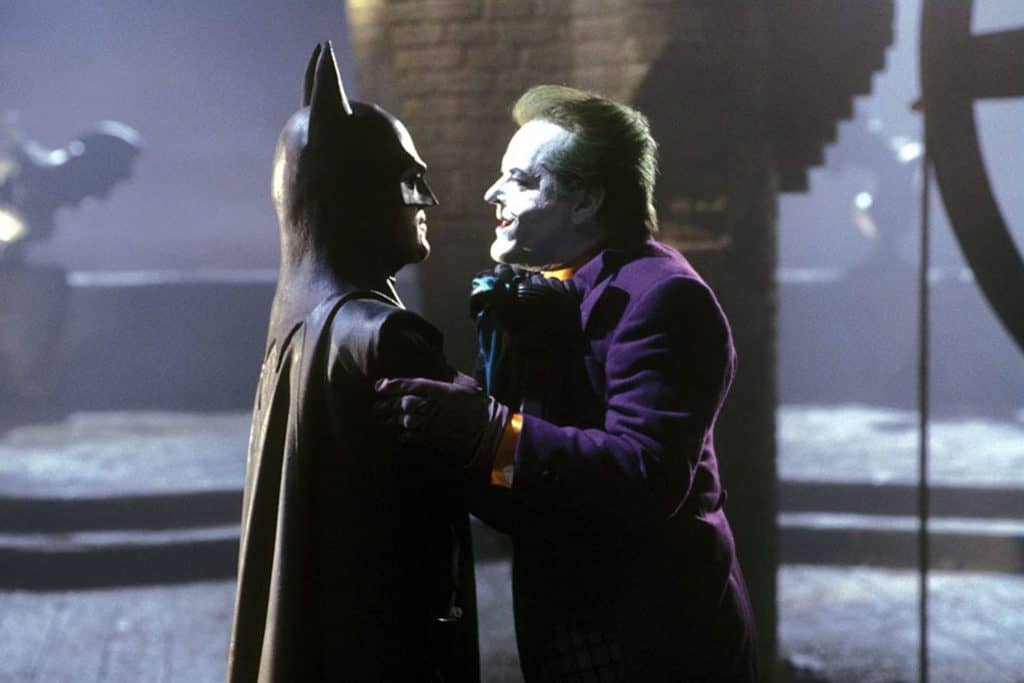 Cena do filme Batman (1989) para ordem com participação do Coringa em todos os filmes