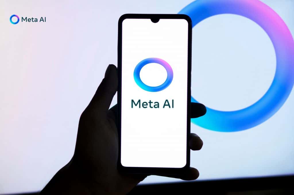 Logo do Meta AI em um smartphone